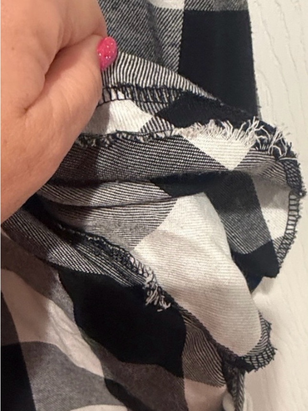Black and White Buffalo Plaid Shirt Dress with Belt - Picture 4 of 4